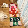 Childlike non-slip digital hopscotch bedside rug