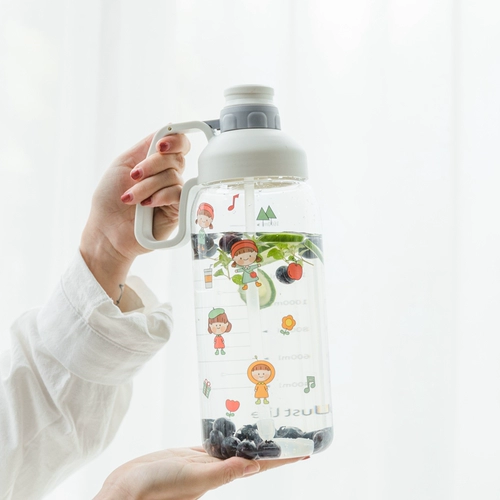 Летняя вместительная и большая портативная высококачественная трубочка со стаканом, большой чайник, популярно в интернете