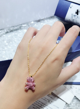 宏光水钻镀18K真金O字女吊坠项链