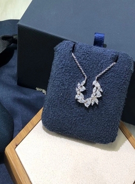 2021新a家字母花卉微镶水晶项链