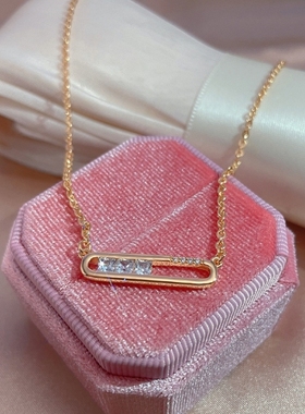 宏光镀14K金锆石O字链女简约项链