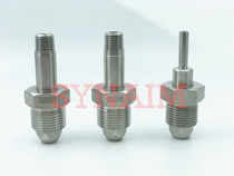 Hynestainless steel CGA580 590660679 cylinder joint 1 4 threaded welded steel bottle joint