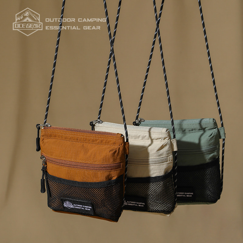 山系户外轻量化斜挎包潮牌单肩白旅行休闲手机包多功能网面小方包,淘宝优惠券,粉丝福利购,淘宝优惠卷