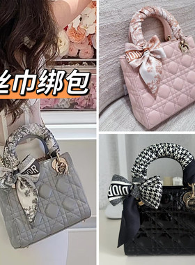 适用于Lady Dior戴妃包细窄长条小丝巾搭配系脖高级感丝带绑装饰
