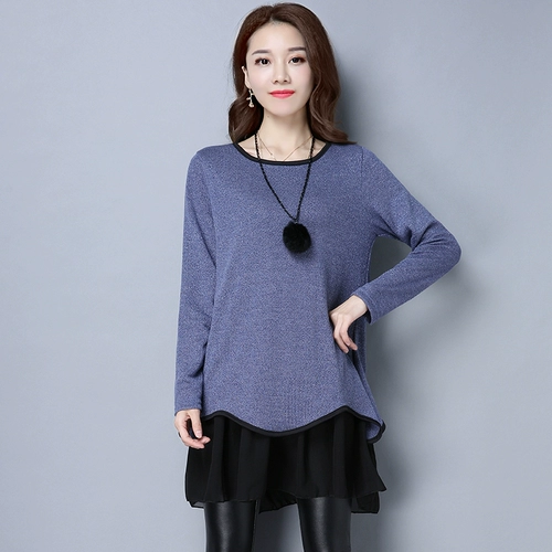 Осеннее платье, длинная приятная телу юбка, большой размер, коллекция 2022, по фигуре, средней длины