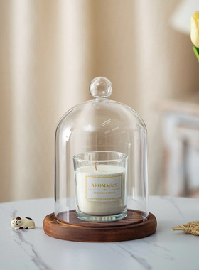 永生花防尘玻璃罩手办泡泡马特盲盒婚礼积木香薰蜡烛灭烛罩展示