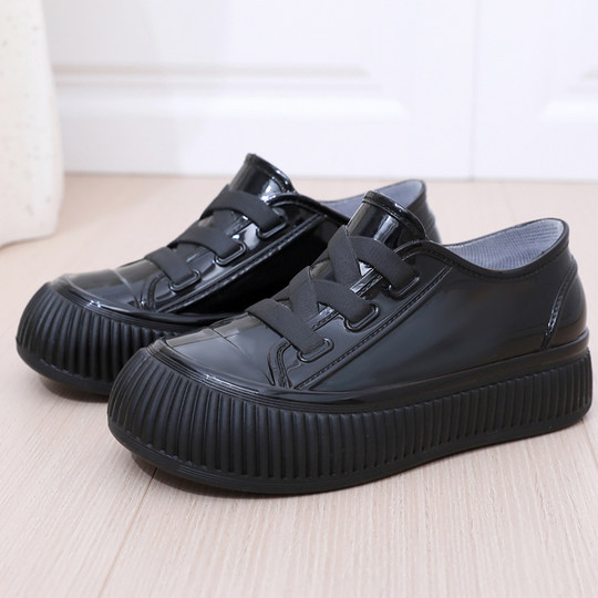 Thick bottom rain shoes for women's kitchen work shoes low top waterproof shoes