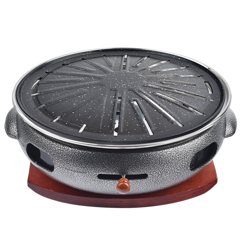 韩式烤肉炉商用炭烤炉圆形无烟烧烤炉自助烤肉锅铸铁碳烤炉烧烤架,淘宝优惠券,粉丝福利购,淘宝优惠卷