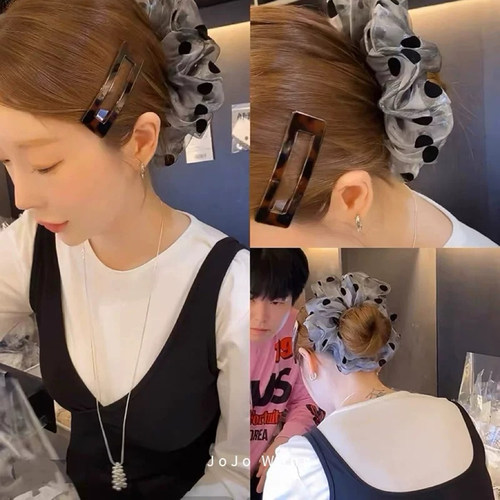 E4368波点网纱大肠发圈头饰女2025新款头绳气质扎头皮筋女发绳女 - 图3