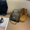 Summer mini versatile printed women's bag box bag chain small bag mobile phone bag casual crossbody bag trendy handbag