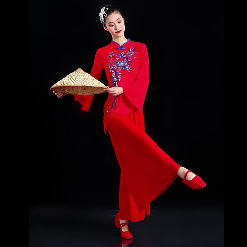 2025广场舞服装套装新款民族风春春夏喇叭袖中老年秧歌舞表演出服,淘宝优惠券,粉丝福利购,淘宝优惠卷