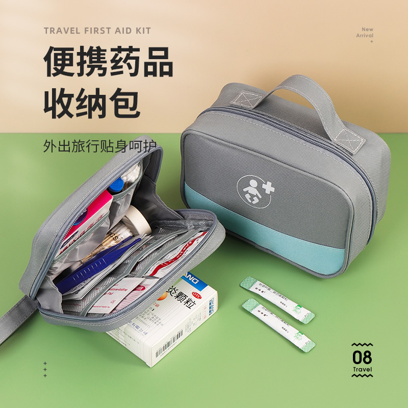 旅行户外露营急救药品收纳小包便携式随身常备药应急健康包医药包 - 图1