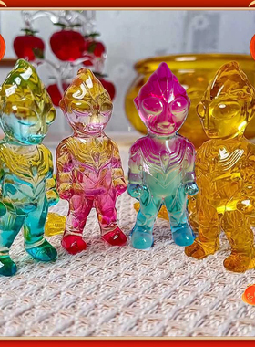 奥特曼儿童书桌水晶摆件琉璃礼物