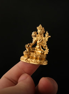 随身绿度母菩萨纯铜银精美宝平安