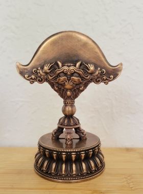 精品尼泊尔工艺纯铜金刚钺刀家用供奉随身法器紫铜带底座