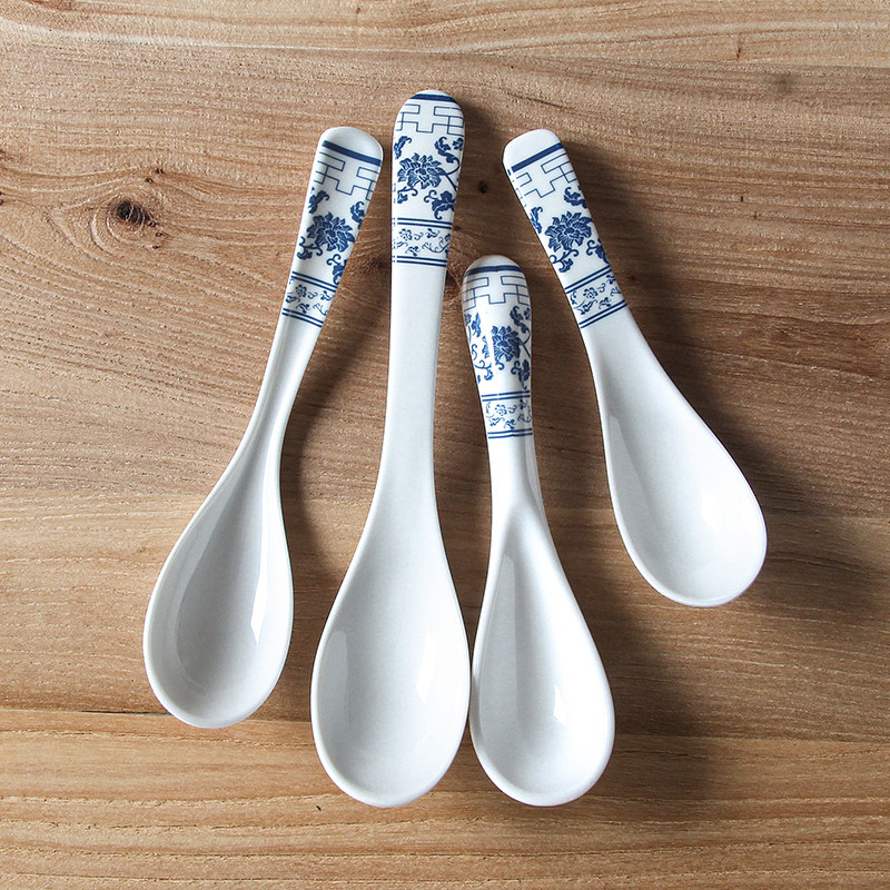 祥源美密胺餐具勺子创意复古饭勺餐厅饭店青花瓷汤勺调羹小勺子,淘宝优惠券,粉丝福利购,淘宝优惠卷