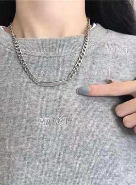 链条女夏小众情侣冷淡掉色