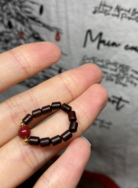 男女朱砂新中式天然戒指