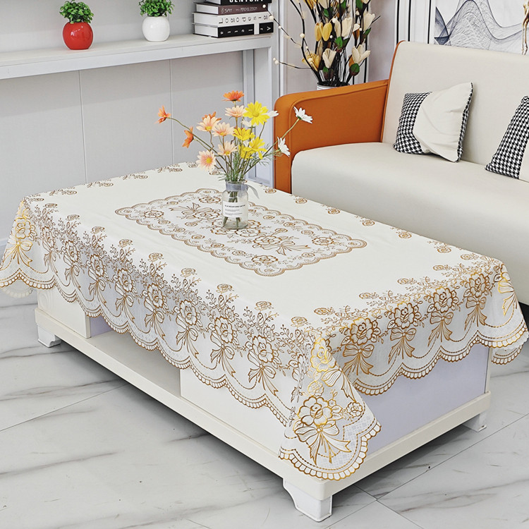 烫金印花茶几桌布防水餐桌布防尘网红茶几布正方麻将桌盖布长方形,淘宝优惠券,粉丝福利购,淘宝优惠卷