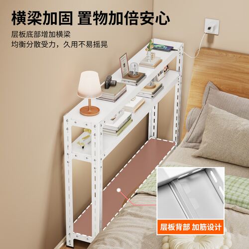 墙边缝隙收纳架超薄鞋柜多层落地置物架家用床边靠墙省空间储物架 - 图1