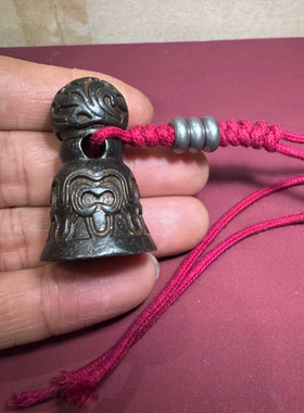 黑包浆藏式寒铁文玩隔珠复古天铁印章特色民族风吊坠挂件背云配饰