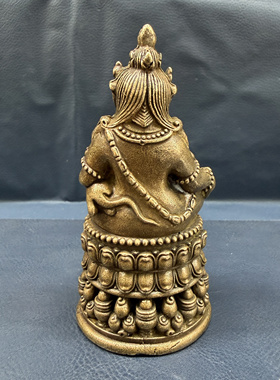仿古藏式利马铜黄财神佛像摆件西藏文玩工艺品随身黄铜财神小摆件