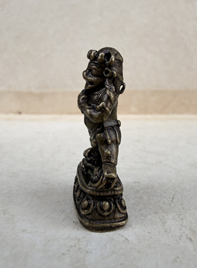 黄铜独勇大威德金刚菩萨寸佛吊坠 藏式密宗小佛像挂件随身口袋佛