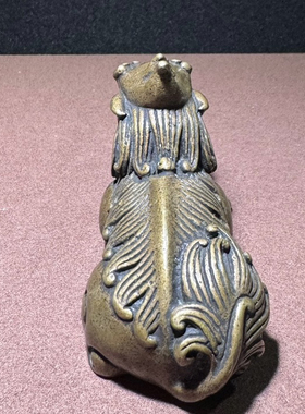 铜貔貅茶宠小摆件实心铜神兽手把件古玩铜器仿古铜雕件铜兽老铜件