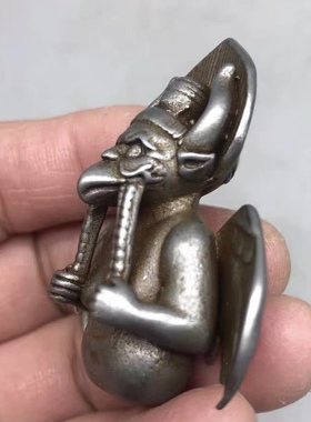 纯铁熔炼寒铁金翅大鹏鸟托甲项链吊坠藏式随身护法天铁大鹏鸟