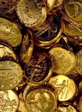 纯黄铜雕刻头像厚重鎏金金币