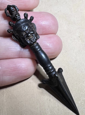 寒铁黑漆古秽迹金刚杵挂件随身供京派秽迹橛密宗法器天铁降魔杵