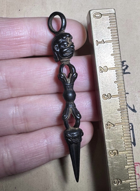 仿古西藏寒铁藏传密宗法器金刚降魔杵藏佛藏式天铁金刚撅挂件吊坠