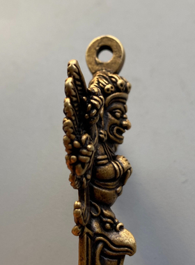 大黑天六臂玛哈嘎拉纯铜乐山峨眉祈愿降魔杵项链平安财富吊坠挂件