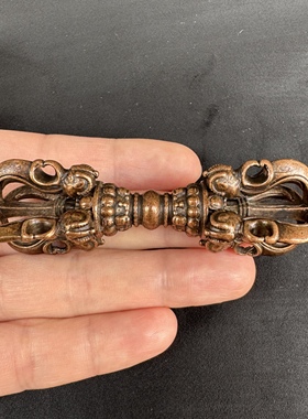 紫铜藏式五股金刚杵手把件特色工艺尼泊尔西藏法器莲师五股杵摆件