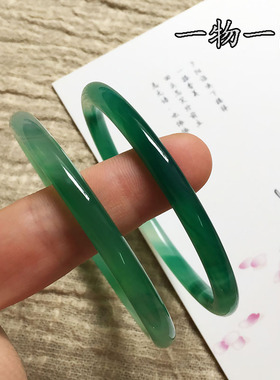 绿玉髓玛瑙一物一图手镯叮当镯