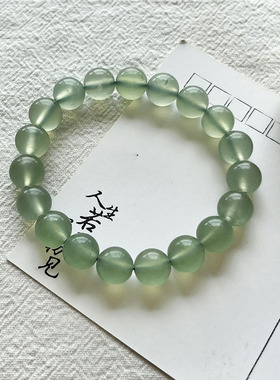 天然东陵玉串珠手串 冰种绿色显白新中式天然水晶高级感女款手链