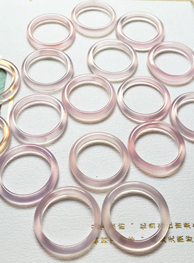 粉色玉髓戒指女小众设计高级感少女粉轻奢独特玛瑙玉石时尚指环潮