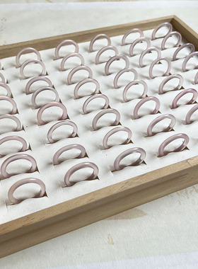 显白！天然粉玛瑙戒指女轻奢高级感2025新款爆款小众设计玉石指环