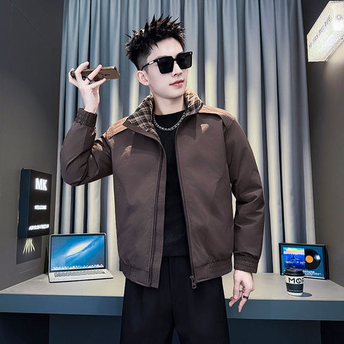 小号冬男装瘦小个子s号XS加小码155纯色棉服袄立领加厚棉衣外套男 - 图2