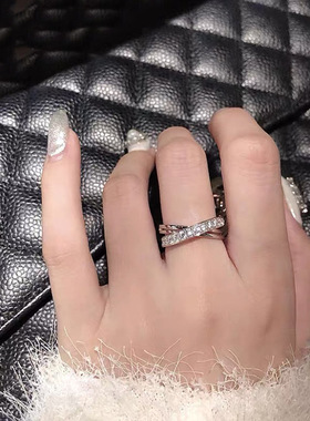 冷淡潮牌戒指女不掉色开口时尚个性叠戴食指欧美轻奢小众套戒指环