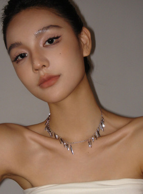 Boonee alus不规则流苏锆石切面项链女高级感仙气choker锁骨链女