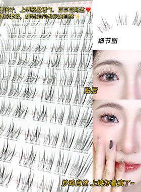 清冷破碎感~狐系假睫毛女2025新款自然仿真超细软分段式眼睫毛贴