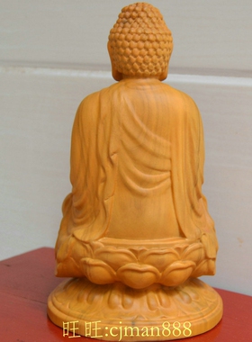 正宗香樟木释迦牟尼佛像木雕摆件