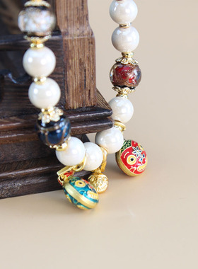 女款香灰琉璃手串手工原创设计