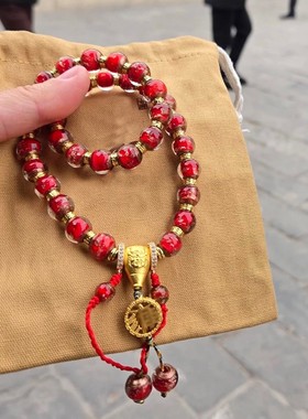 香灰金沙琉璃手串项链