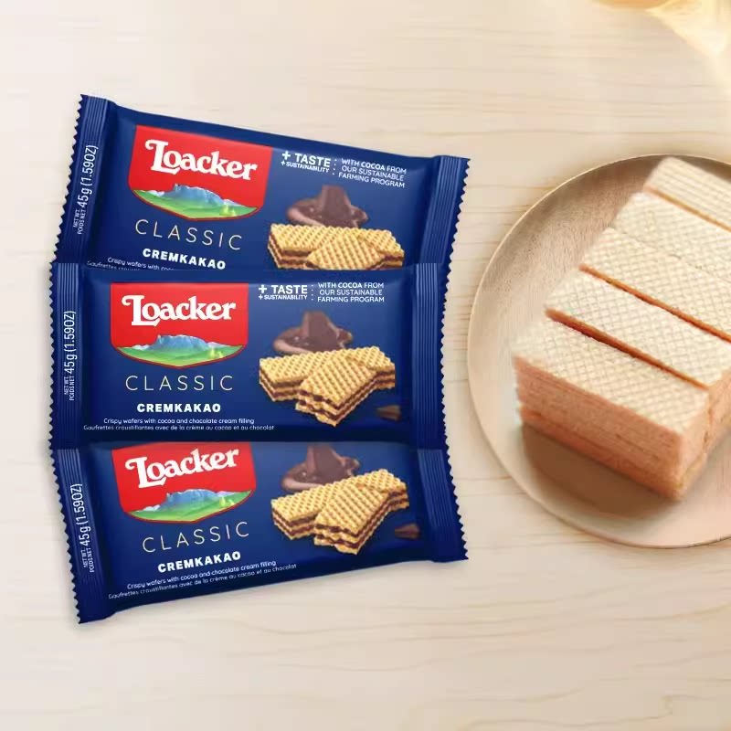 意大利莱家loacker威化饼干45gx10包榛子味进口休闲小包解馋零食_虎窝淘