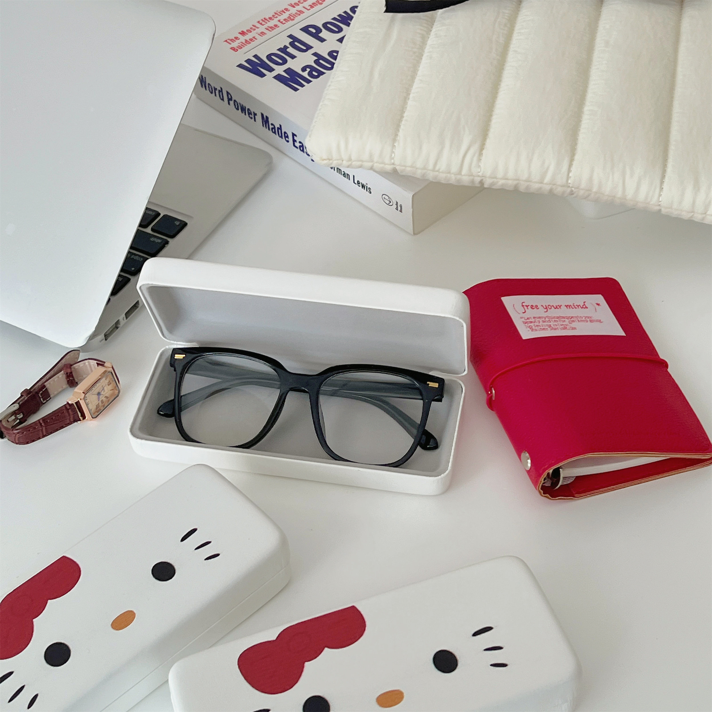 ins风可爱猫咪眼镜盒便携抗压防摔墨镜近视眼镜收纳盒子学生女,淘宝优惠券,粉丝福利购,淘宝优惠卷