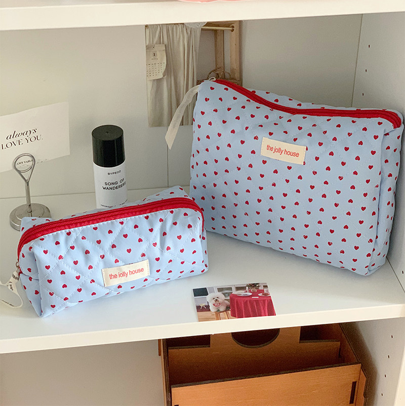 蓝色爱心化妆包女大容量手拿包2025新款化妆品便携包出差洗漱套装,淘宝优惠券,粉丝福利购,淘宝优惠卷