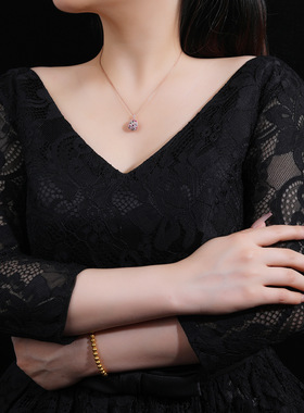 多宝彩蛋项链饰品玫瑰金纯银银饰项饰珍珠项链感s925银