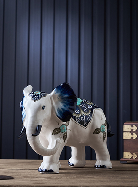 陶瓷手绘大象家居装饰品欣欣象荣